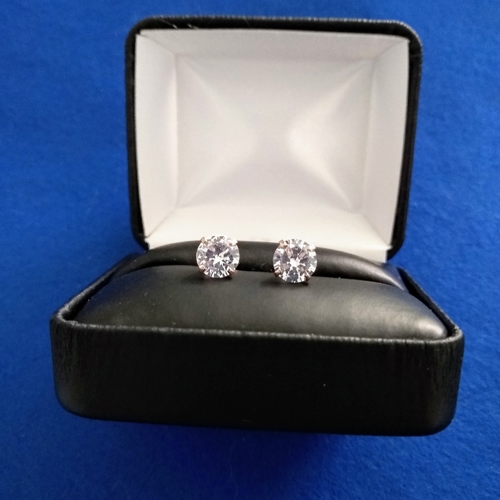 CZ stainless steel earrings
